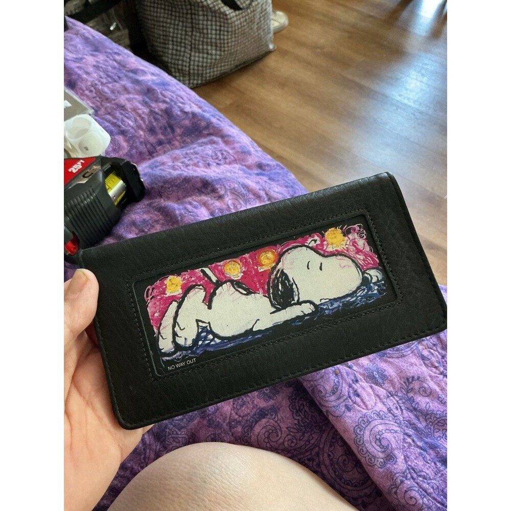 Snoopy by Everhart Peanuts Black Checkbook Cover Wallet No Way Out Art UFS